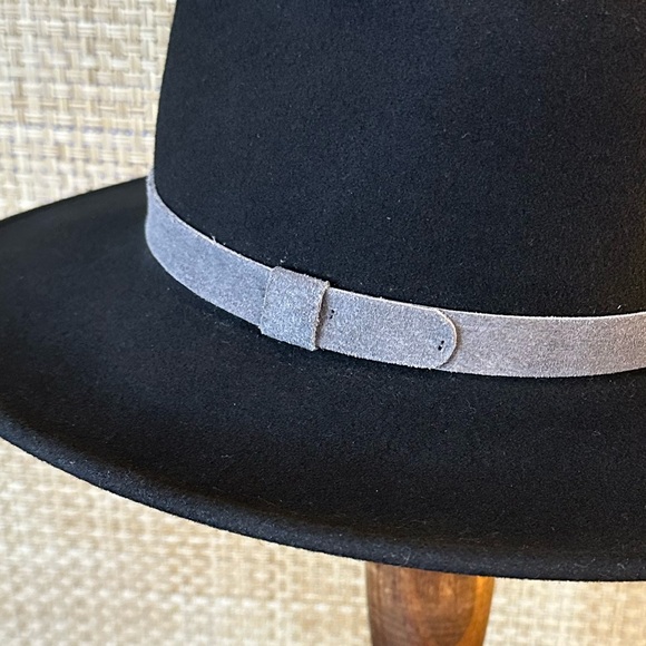 🌟HP🌟VTG 1980s-90s Black Wool Wind River Outback Hat by Bailey Unisex USA M - Picture 5 of 11